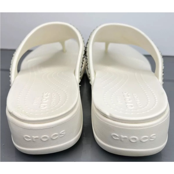CROCS Monterey Diamanté Sandals Womens Sz 10 206343 White Excellent Condition - Picture 7 of 12